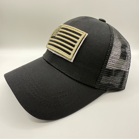 US Flag Camo Baseball Cap with Detachable Flag - Unisex Outdoor Hat - Picture 2 of 7